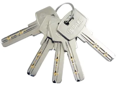 Immagine prodotto di Cilindro di sicurezza B-SAFE con 5 chiavi con protezione antitrapano Lunghezza totale di 70 mm
