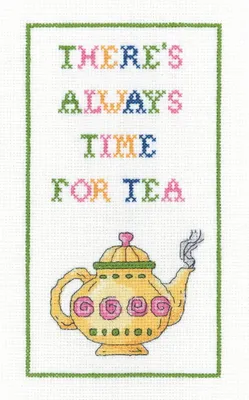 Obrázek produktu pro Heritage cross stitch set Aida "Time for tea (A)", počítaný vzor, KSTT1649-A, 11x20,5cm