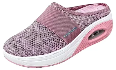 Productafbeelding van Slip-On Wandelschoenen Dames - Comfortabele Achterloze Sneakers - Roze