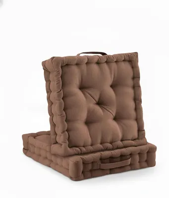 Immagine prodotto di Beautissu Set di 2 cuscini da pavimento Mila, 50x50 cm, marroni