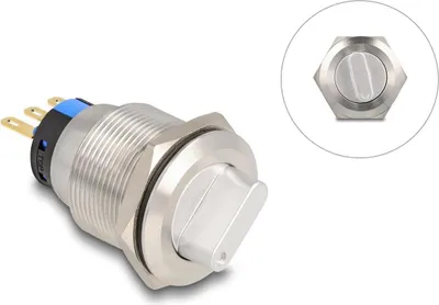 Immagine prodotto di DELOCK Drehschalter zum Einbau 22 mm 3 x Lötanschluss