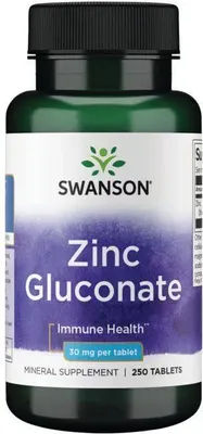 Produktbild von Zinkgluconat 30 mg 250 Tabletten Swanson Health Products