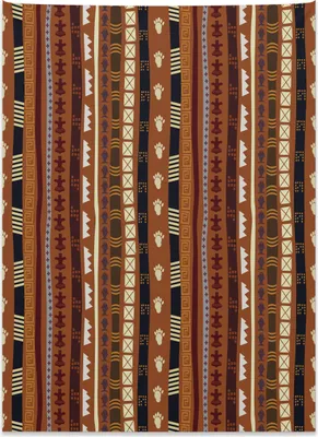 Produktbild von Abakuhaus Stammes Wandteppich, Abstrakte Details Streifen aus Weiches Mikrofaser Stoff Kein Verblassen Klare Farben Waschbar, 110 x 150 cm, Mehrfarbig