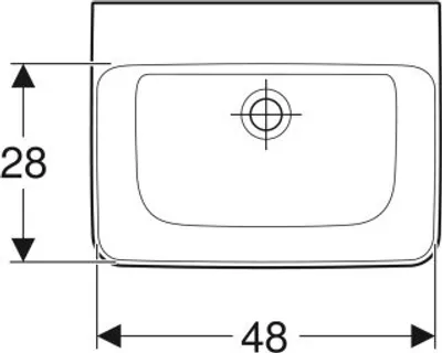 Produktbild von Geberit Renova Plan, Handwaschbecken, 50x38 cm, ohne Hahnloch, ohne Überlauf, 501631, 501.631.00.1