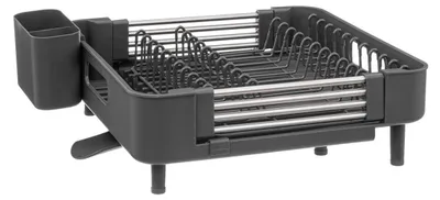 Produktbild von 5five Simply Smart Ausziehbares Abtropfgestell Etira für 12 Teller, Trockengestell, Kunststoff, Edelstahl, Grau, 189602