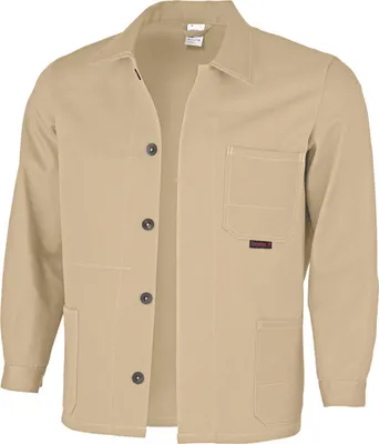 Produktbild von Qualitex Arbeitsjacke - lange favorit-Werkstattjacke aus reiner Baumwolle (Bundjacke BW 320 g) - in Farbe: khaki - Herren: 50 - Damen: 44