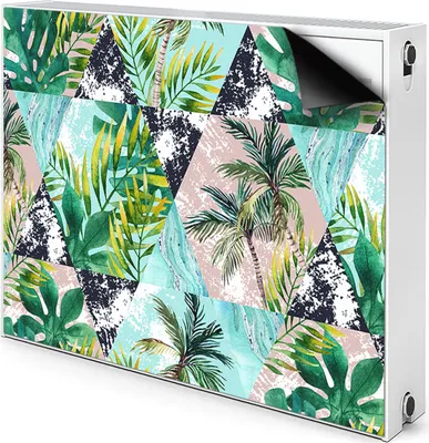Produktbild von Magnet Radiator Magnet Mat Heizkörper Heizung Verkleidung Abdeckung 100x60 cm  - Palmen, Muster