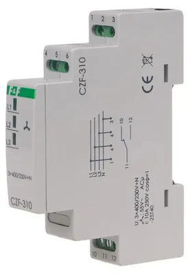 Image de CZF-310 Contrôleur de Coupure et d'Asymétrie de Phases 10A 1P 1M 3X400/230V+N AC