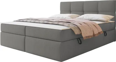 Produktbild von MIRJAN24 Boxspringbett Figaro, Ehebett mit zwei Bettkästen, Doppelbett mit Topper, Härtegrad H3 (Farbe: Curio 93, Größe: 180x200 cm)