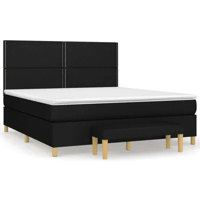 Produktbild von Boxspringbett mit Matratze Schwarz 180x200 cm Stoff
