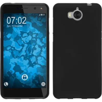 Produktbild von PhoneNatic Case kompatibel mit Huawei Y5 2017 - schwarz Silikon Hülle matt + 2 Schutzfolien