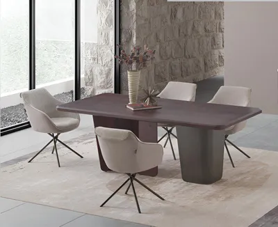 Image de Table à manger moderne avec 4 chaises, design élégant et raffiné, 200 x 100 x 76 cm