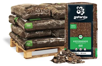 Produktbild von Galamio Rindenmulch Kiefer Mix 60l x 12 Sack 720l 12er Palette