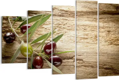 Produktbild von Bild auf Leinwand - Leinwandbild - Oliv italien aroma diät - 150x100cm - Wand Bild - Wanddeko - Leinwanddruck - Bilder - Kunstdruck - Wanddekoration - Leinwand bilder - Wandkunst - EG150x100-2420
