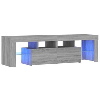 Imagen del producto de Mueble de TV con luces LED gris Sonoma 140x36,5x40 cm