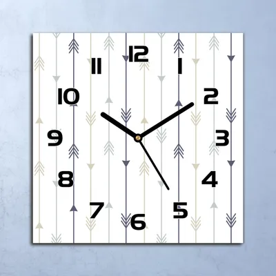 Produktbild von Wanduhr Echt-Glas-Küchenuhr Pfeile Quarz Lautlos 30x30 Deko Bilder