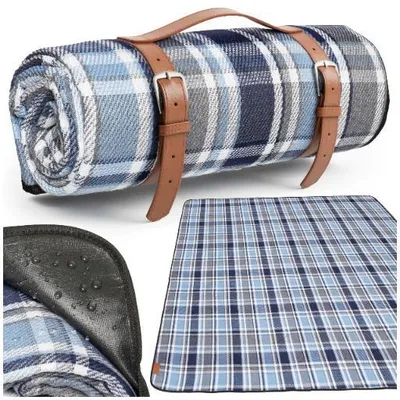 Immagine prodotto di Coperta da picnic impermeabile pieghevole 200 x 200 cm per il campeggio all'aperto sulla spiaggia blu