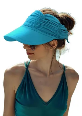 Immagine prodotto di Visiera protettiva Damen, protezione UV, parasole, elastica, ampia tesa, blu, taglia unica