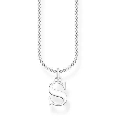 Image de Collier pour femme avec pendentif en forme de lettre "S", modèle KE2028-001-21-L45v