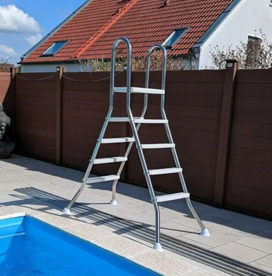 Produktbild von Edelstahl Poolleiter BIG XXL Hochbeckenleiter Leiter Edelstahlleiter Treppe
