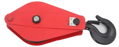 Produktbild von Seilzugrolle - Einfacher Seilflaschenzug mit Haken - 5 t Traglast - 200 mm Scheibendurchmesser - Für 18,5 mm Drahtseil - Schwerlast Stahllegierung für Bau und Rigging