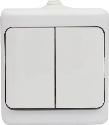 Image de Interrupteur double apparent IP54 KOS - Série : Bryza