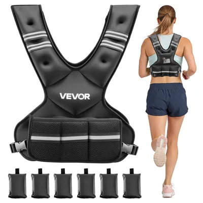 Produktbild von VEVOR Gewichtsweste, 18 kg Gewichtsweste, verstellbare Körpergewichtsweste für Männer und Frauen, Trainingsausrüstung für Kraft- und Ausdauertraining, Laufen, Joggen, Gehen, Fitness und Gewichtsreduktion, 20 lbs