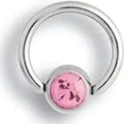 Produktbild von Karisma Titan G23 Lippenbändchen Piercing Stein Abgeflacht Flat Back 8mm- Rosa