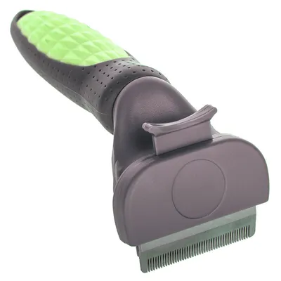 Imagen del producto de Eliminación eficaz del pelo de mascotas con el peine de acero inoxidable autolimpiante, color amarillo, tamaño S