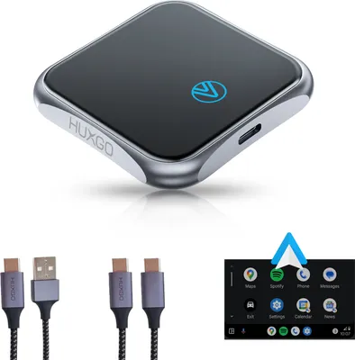 Produktbild von HUXGO Wireless Android Auto Adapter, kompatibel mit Android Smartphones, für über 800 Automodelle ab Baujahr 2015 um
