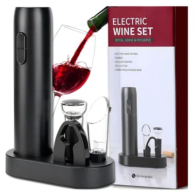 Immagine prodotto di set apribottiglie elettrico 5 in 1, cavatappi - VINOCORK