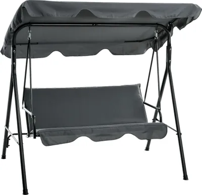 Obrázek produktu pro Hollywoodská houpačka Zahradní houpačka - Houpačka pro 3 osoby - 172 x 110 x 153 cm - Pro venkovní použití - Nutná montáž - Šedá