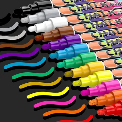 Produktbild von 12 Kreidestifte Kreidemarker für Tafel Fenster Abwaschbar: 6mm Fensterstifte,Fenstermalstifte Kinder,Fensterfarbe,Neon Kreide Stift,Tafelstifte,Glasstift,Chalk Marker,Flüssigkreide Bunt,Fensterkreide