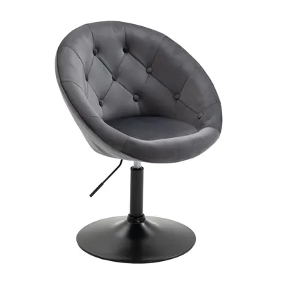 Produktbild von SVITA HAVANNA Sessel Lounge Clubsessel Barhocker Drehsessel Retro Samt Dunkelgrau/Schwarz