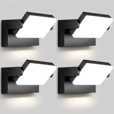 4er-Set LED-Außenwandleuchte 40W 3000lm 6000K IP65 schwarz