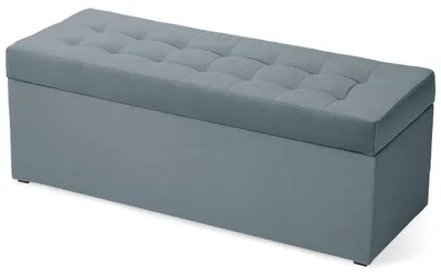 Produktbild von MG Design Polsterhocker Grau 45x120 cm - Stauraum 140L, bis 300 kg belastbar, pflegeleicht, matt, für Wohnzimmer & Flur