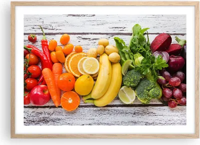 Produktbild von Gerahmtes Poster - Rahmen in heller Eiche - Essen Gemüse Essen frisch - 70x50 cm - Wand Bild - Wanddeko - Wandbilder - Wandposter - Bilderrahmen - Bilder - Kunstdruck - Wandbild - P2NAA70x50-2888