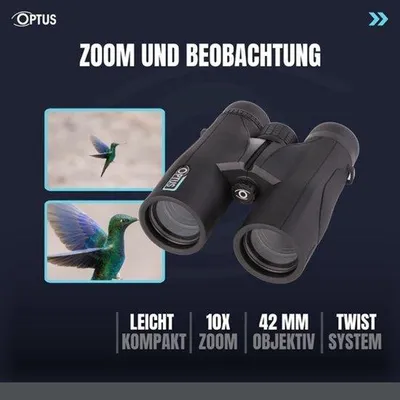 Produktbild von Fernglas 10x42, kompakt, für die Natur, mit Mehrschichtvergütung