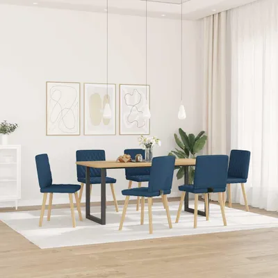 Produktbild von vidaXL Esszimmerstühle 6 Stk. Blau Stoff