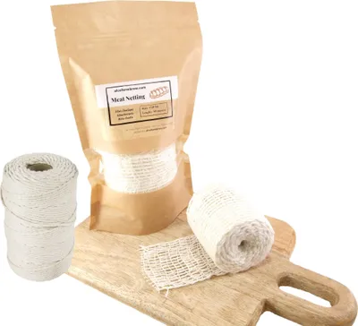 Produktbild von Fleischnetz 150mm / 10m + Wurstgarn 80m - Schinkennetz, Räuchernetz, Küchengarn, Kochgarn