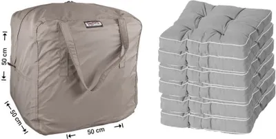 Produktbild von Raffles Covers Loungepolstertragetasche 50 x 50 x 50 cm | Atmungsaktiv | Wasserdicht | UV-beständig | Doppelnähte | Handgriffe