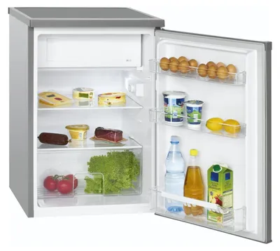 An open refrigerator filled with food items.