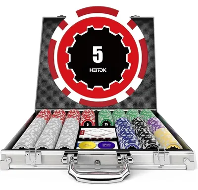 Produktbild von Poker-Set: 500 Pokerchips, 11,5 g, nummeriert, mit Aluminiumkoffer