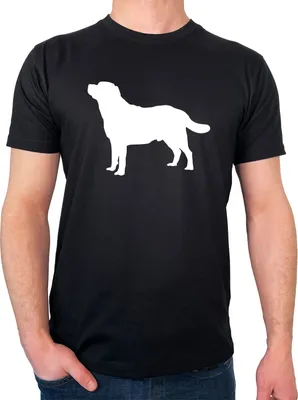 Produktbild von Huuraa Herren T-Shirt Labrador Retriever Silhouette XXL Black Bio Baumwolle Fairtrade Herrenshirt Geschenkidee