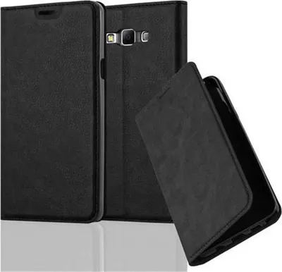 Produktbild von Cadorabo Hülle für Samsung Galaxy A7 2015 Schutz Hülle in Schwarz Handyhülle Etui Case Cover Magnetverschluss