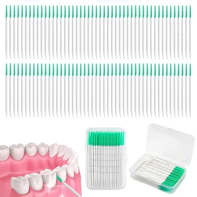 Produktbild von 400 Stück Interdentalbürsten Silikon Weich Zahnzwischenraumbürsten