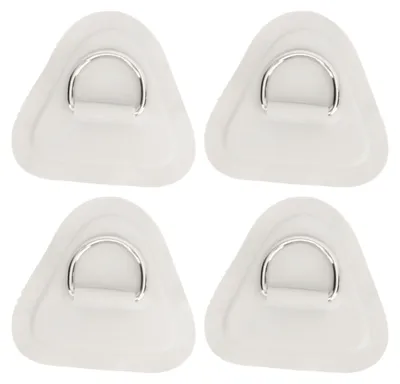 Produktbild von 4 Stück D-Ring-Patch aus Edelstahl für Schlauchboot, Surfbrett, Beiboot, Paddelbrett, Grau