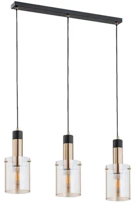 Zdjęcie produktu dla Lampa wisząca BELLA czarna-stare złoto 3xE27x15W metal wym:90x73x18cm IP20 Alfa