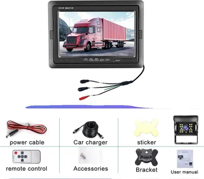 Produktbild von Auto-Monitor, 7-Zoll-Display, Unterstützung für Dual-Kamera, mit 1 Kamera