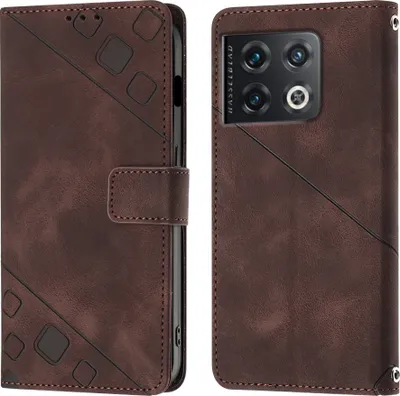 Produktbild von Hülle für OnePlus10 Pro 5G Prägung Flip Leder Brieftasche Schutzhülle mit Ständer Braun